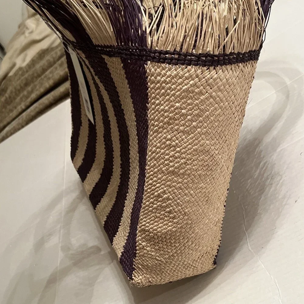 Veronica Beard Dans la Main Bag Handmade Iraca Palm Brown❤️Great gift❤️ - Picture 8 of 12
